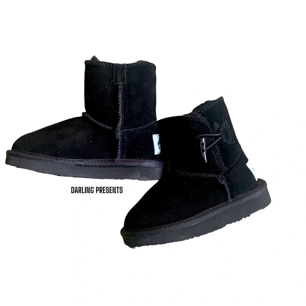 Aussie Merino Suede Boots Kids Color Black Size K9